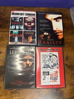Lot of 4 Horror DVDs: The Midnight Horror Collection, Frailty, Let Me In, Blood
